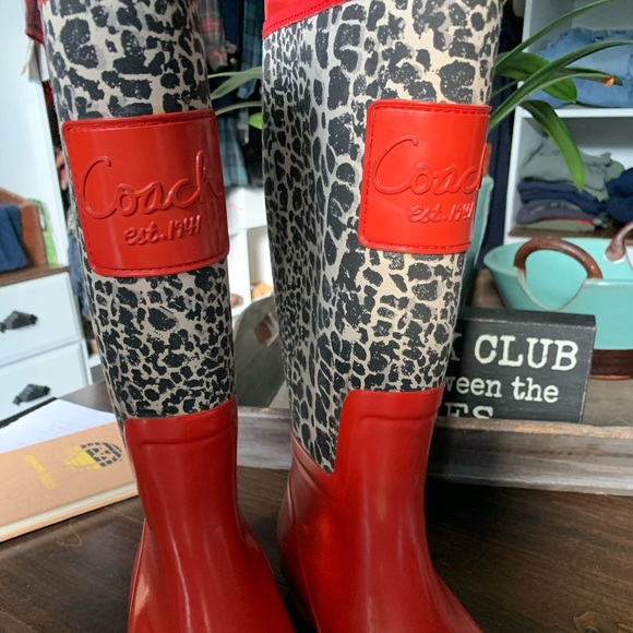 Never Worn - Coach Rain boots in size 9 - Picture 3 of 3